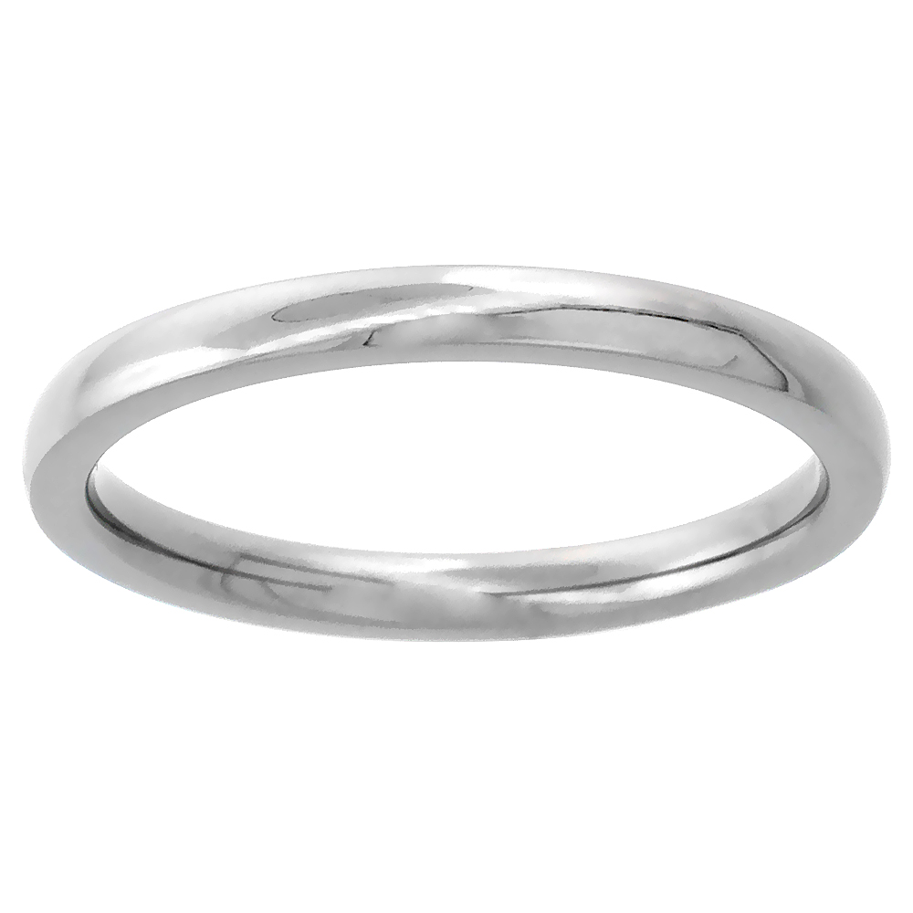 2mm Titanium Wedding Band Thumb Ring / Toe Ring Plain Thin Comfort-Fit High Polish sizes 1 - 10