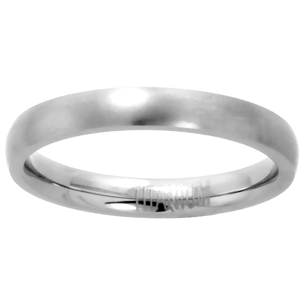 3mm Titanium Wedding Band / Thumb Ring Comfort-Fit Satin Finish 5/16 inch sizes 5 - 12