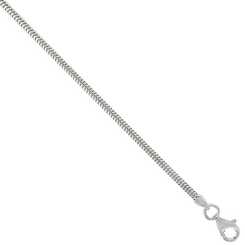 STERLING SILVER SNAKE CHAIN NECKLACES & BRACELETS 2MM VINTAGE STYLE NICKEL FREE ITALY, 7 - 30 INCH
