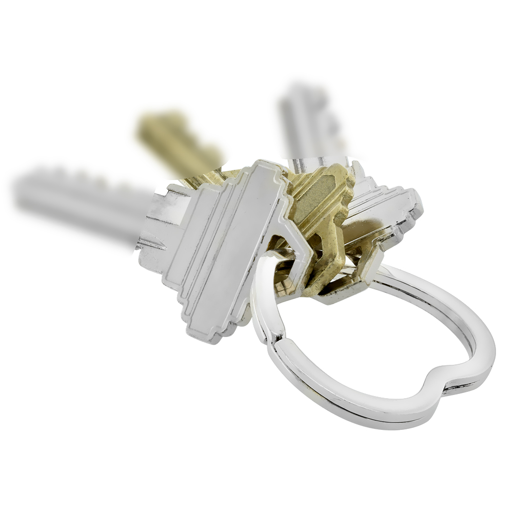 STERLING SILVER HEART SHAPE KEY RING FOR WOMEN AND MEN 1 1/4 INCH (33MM) SPLIT RING