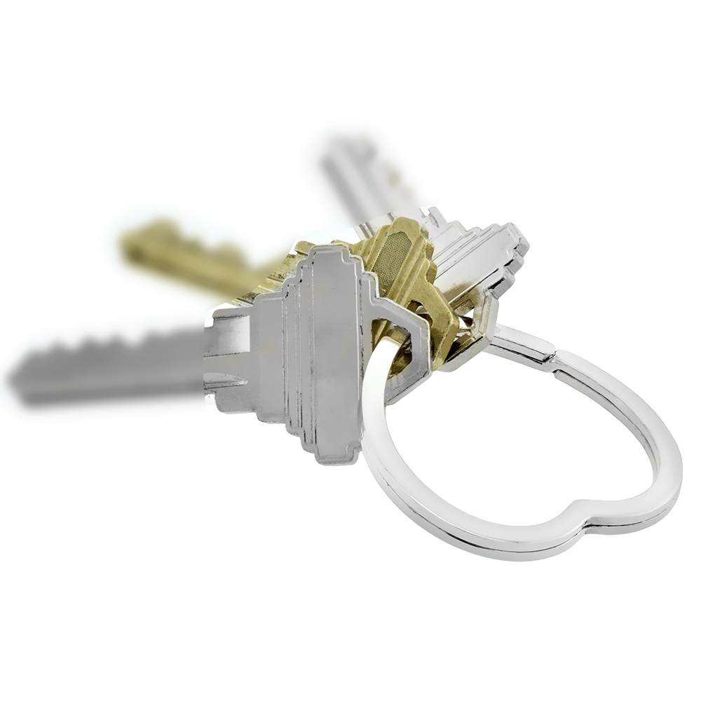 STERLING SILVER HEART SHAPE KEY RING FOR WOMEN AND MEN 1 1/2 INCH (38MM) SPLIT RING