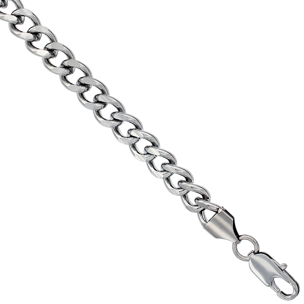 Surgical Steel Curb Chain 3/8 inch wide, available sizes 20, 24, 30 inch