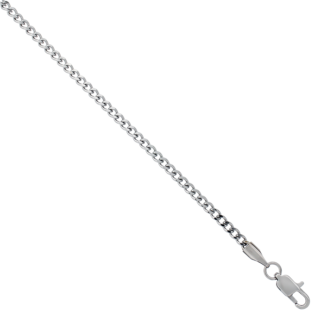 Surgical Steel Curb Chain 1/8 inch wide, available sizes 16, 18, 20, 24 inch