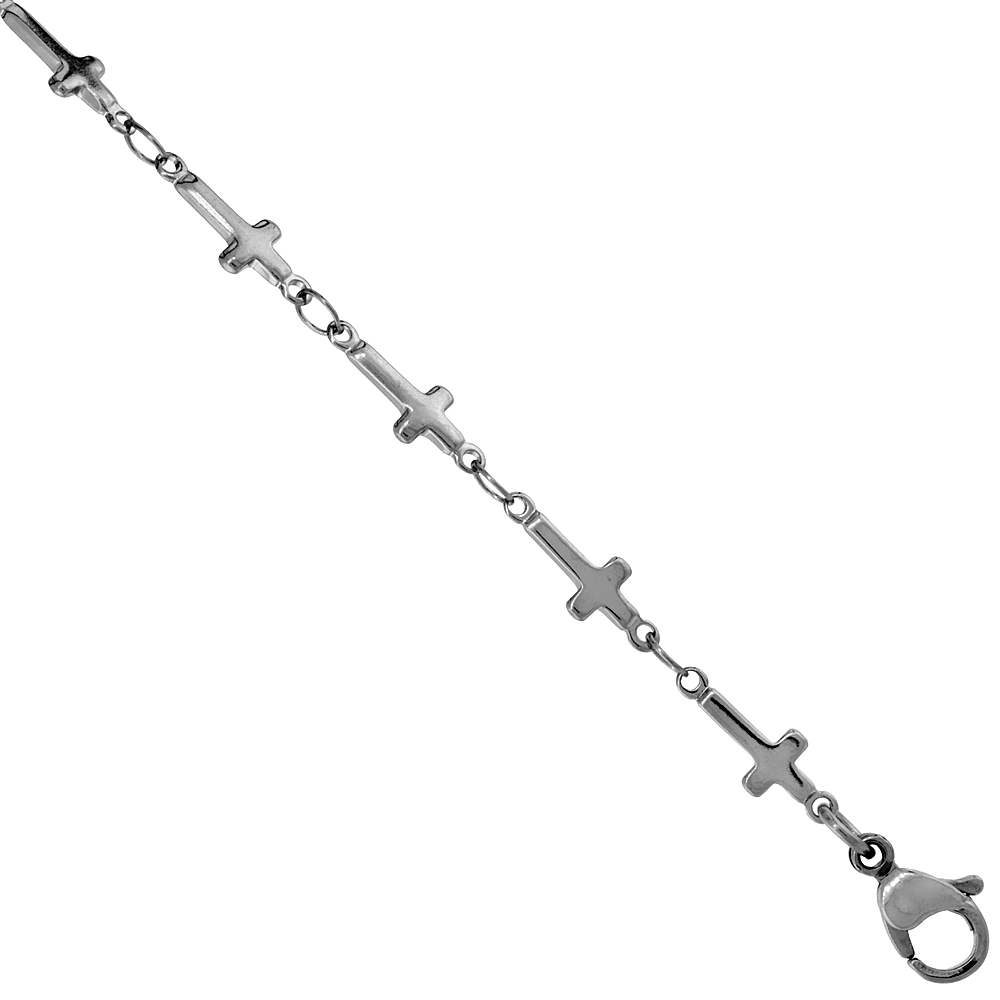 SURGICAL STEEL CROSS LINK CHAIN 5 MM WIDE, SIZES 7.25, 16 AND 18 INCH LENGTHS