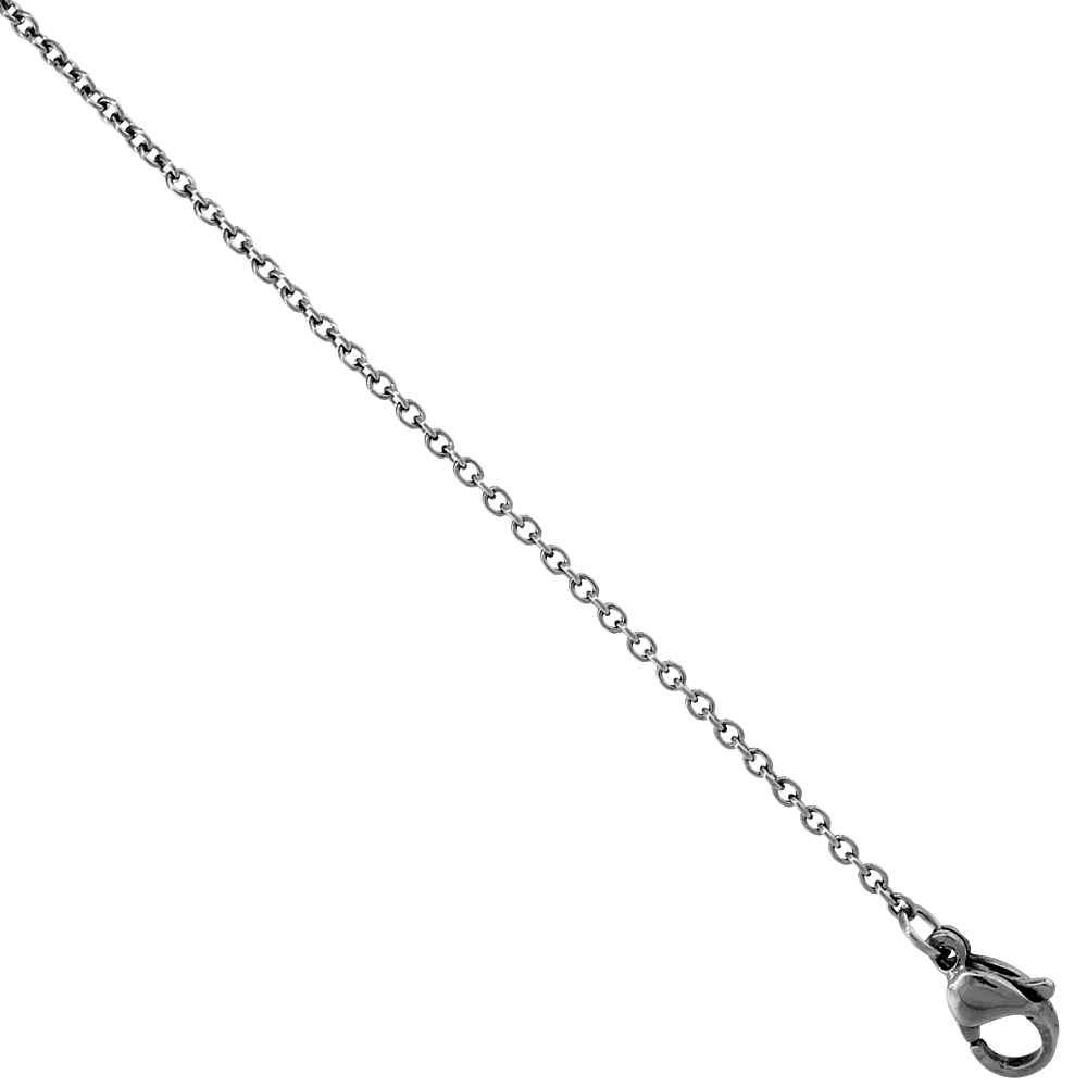 Surgical Steel Cable Chain Necklace 1.2 mm Very Thin, sizes 16, 18, 20 and 24 inch