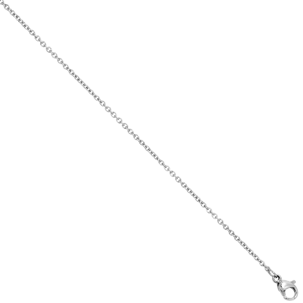 Surgical Steel Cable Chain Necklace 1.55mm Very Thin, 20 and 24 inch