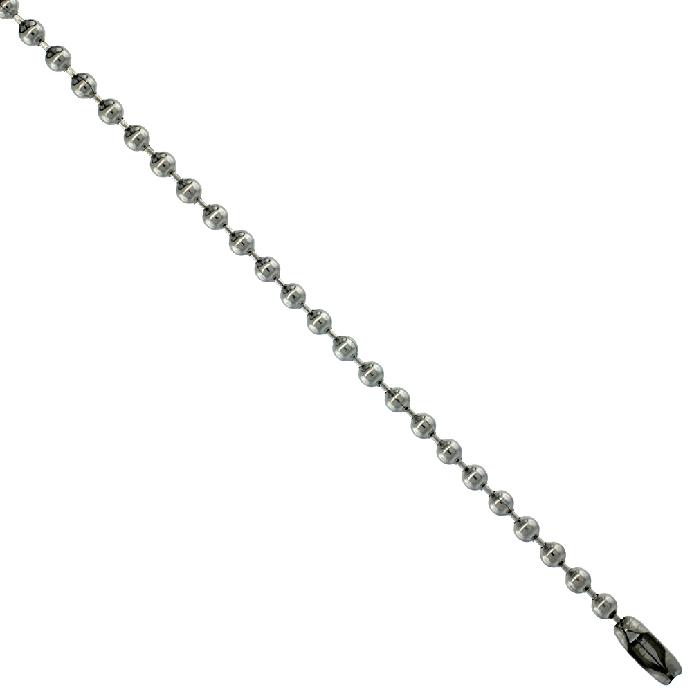 Stainless Steel Bead Ball Chain 2.5 mm thick, Necklaces Bracelets &amp; Anklets
