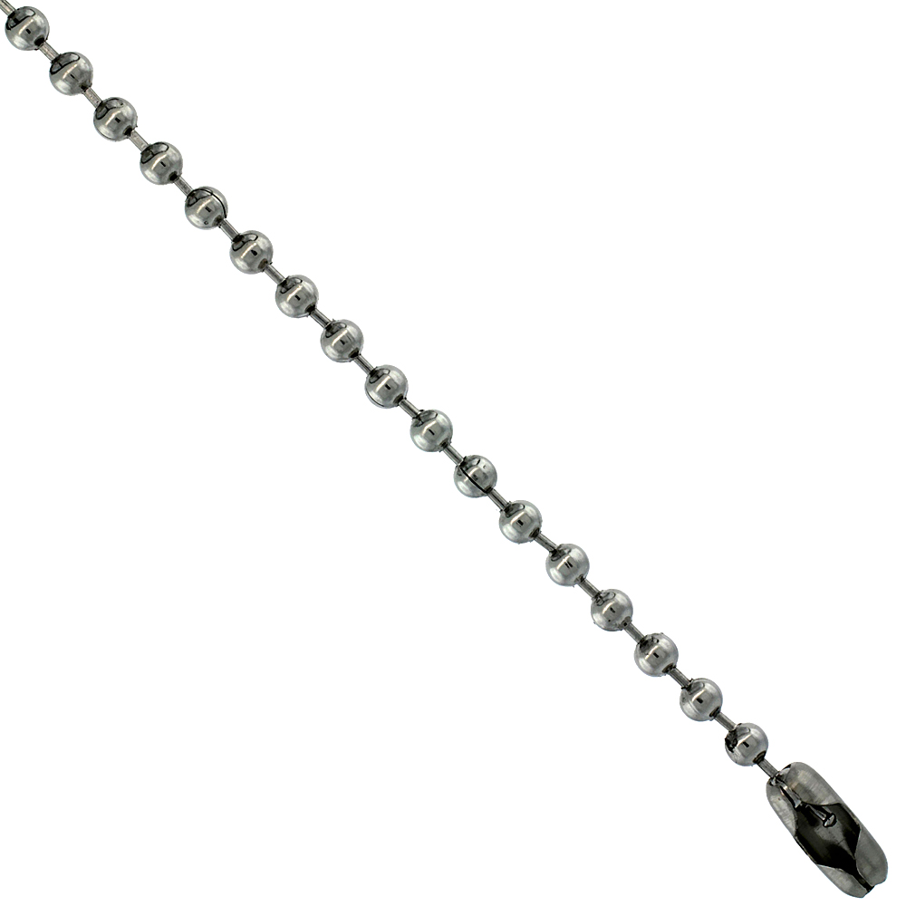 Stainless Steel Bead Ball Chain 3 mm thick, Necklaces Bracelets &amp; Anklets