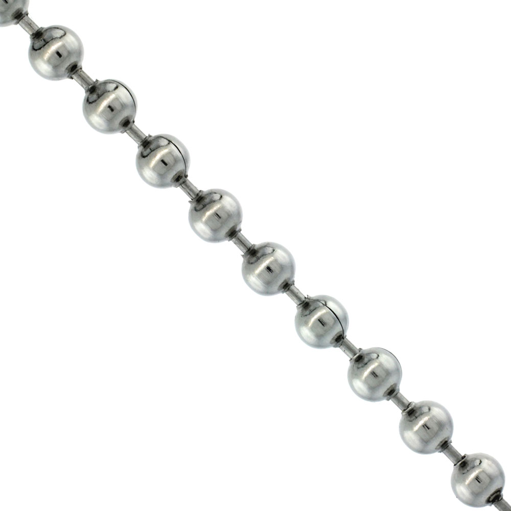 Stainless Steel Bead Ball Chain 5 mm Chain By the Yard