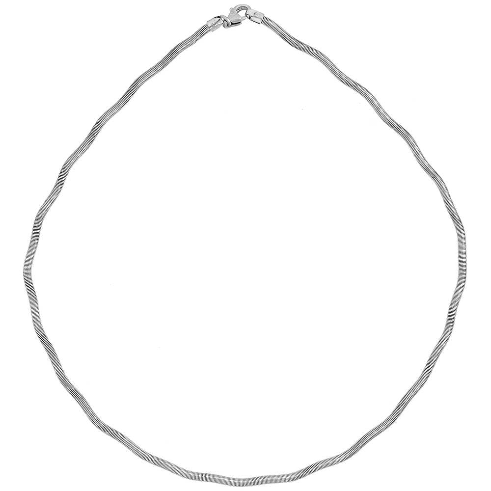 Stainless Steel Twisted Mesh Necklace for Women 4 mm wide, 18 inch
