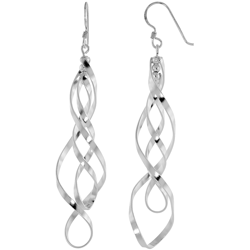 STERLING SILVER TWISTED WIRE EARRINGS