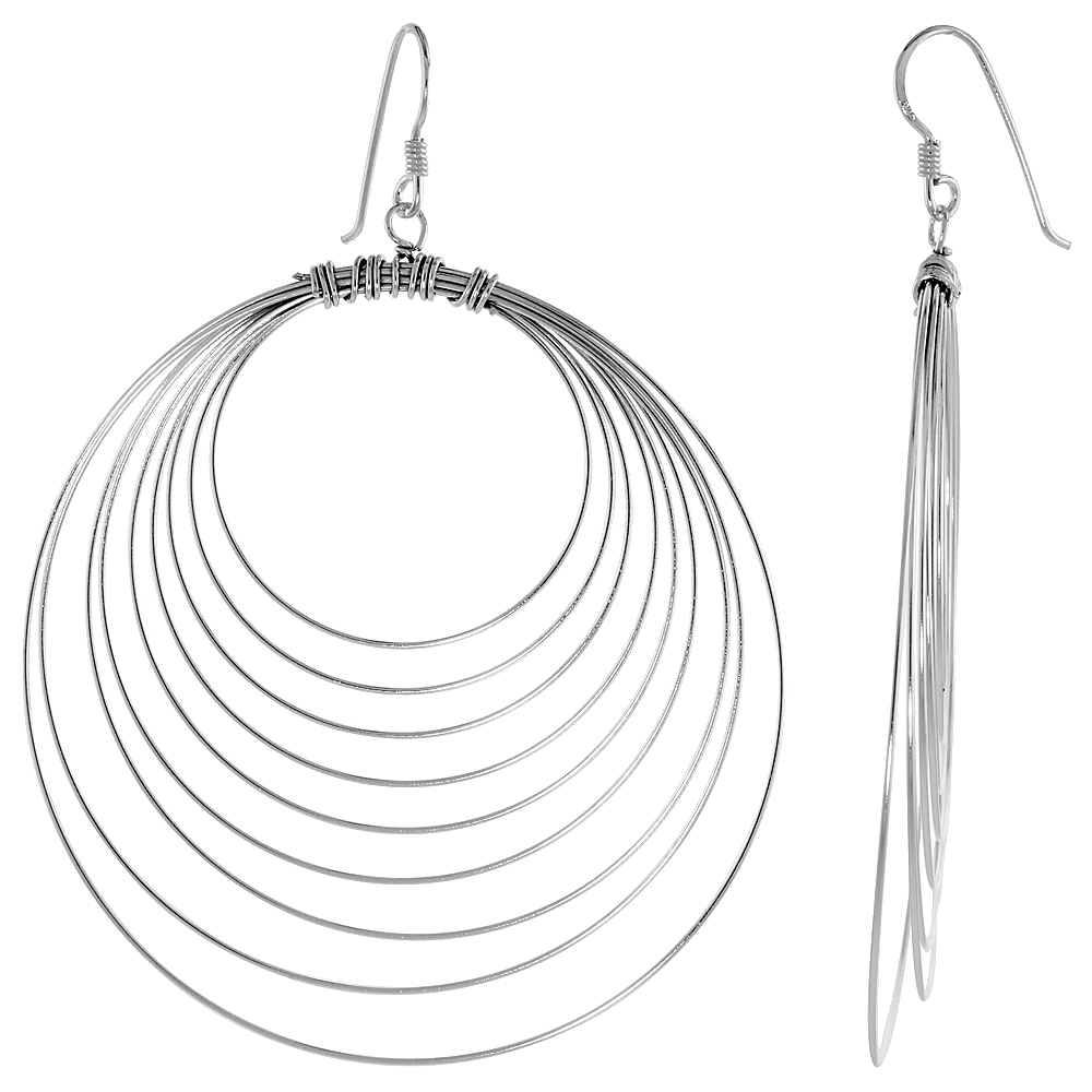 STERLING SILVER WIRE CIRCLES EARRINGS