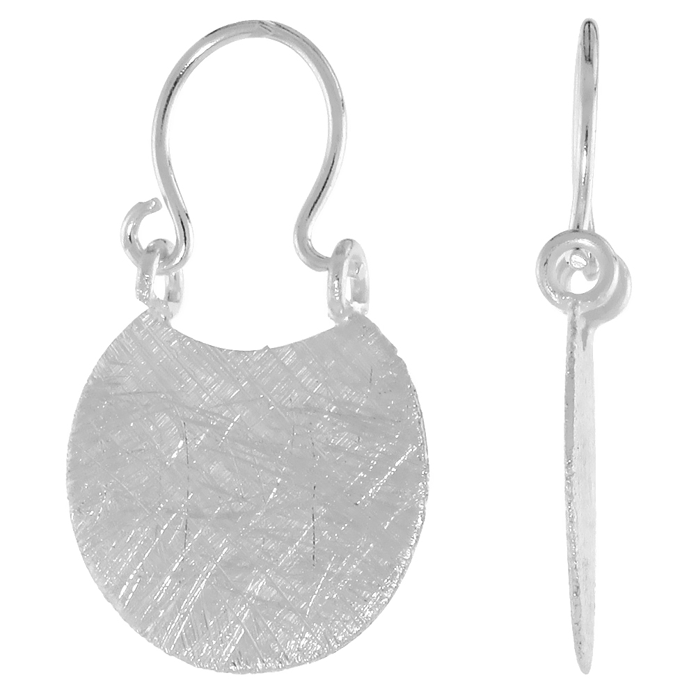 STERLING SILVER PURSE EARRINGS CRYSTALLIZED FINISH, 9/16 INCH