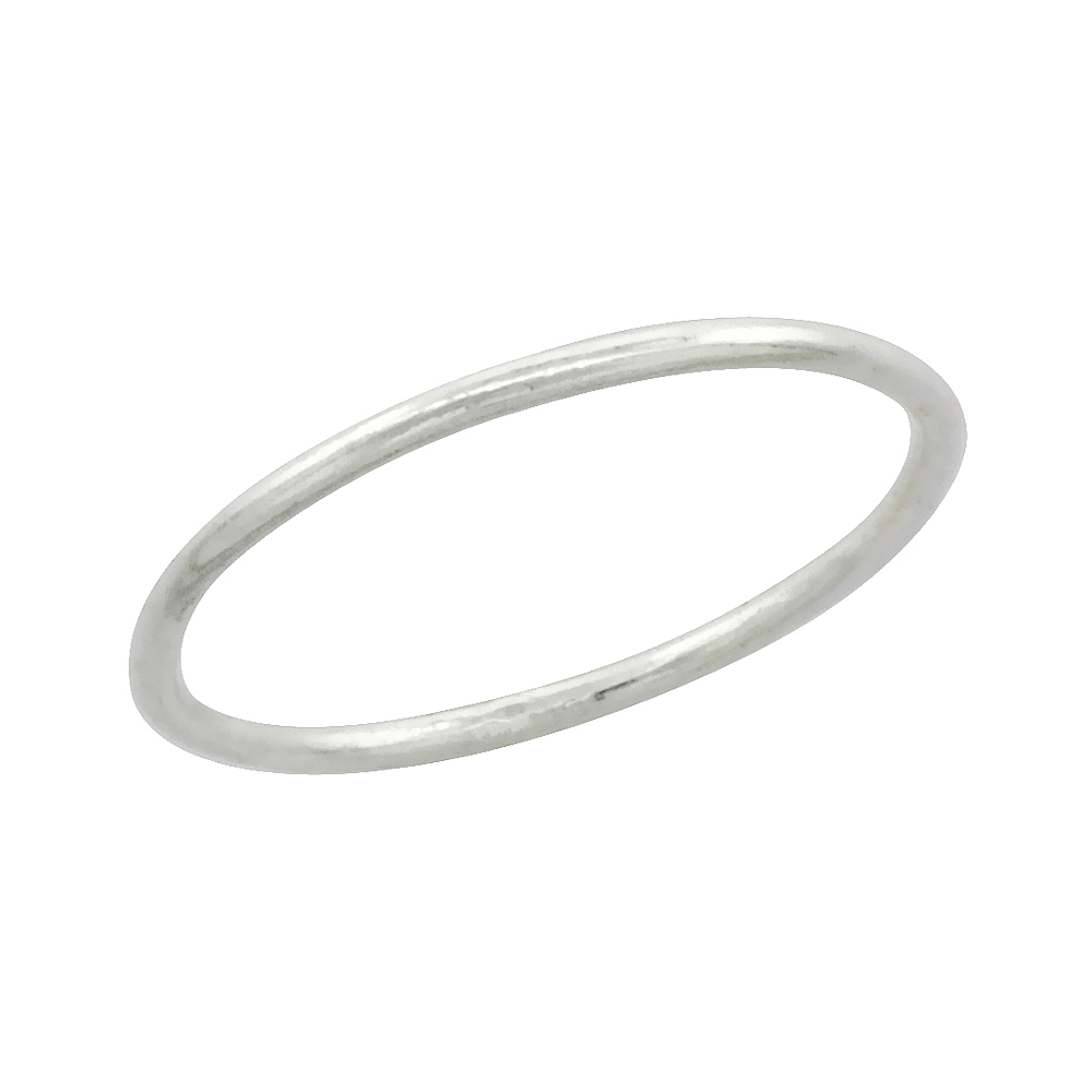 Very Dainty Sterling Silver Plain 1mm Wire Ring Toe Ring for Women Stackable Handmade size s 1 - 6 with half sizes