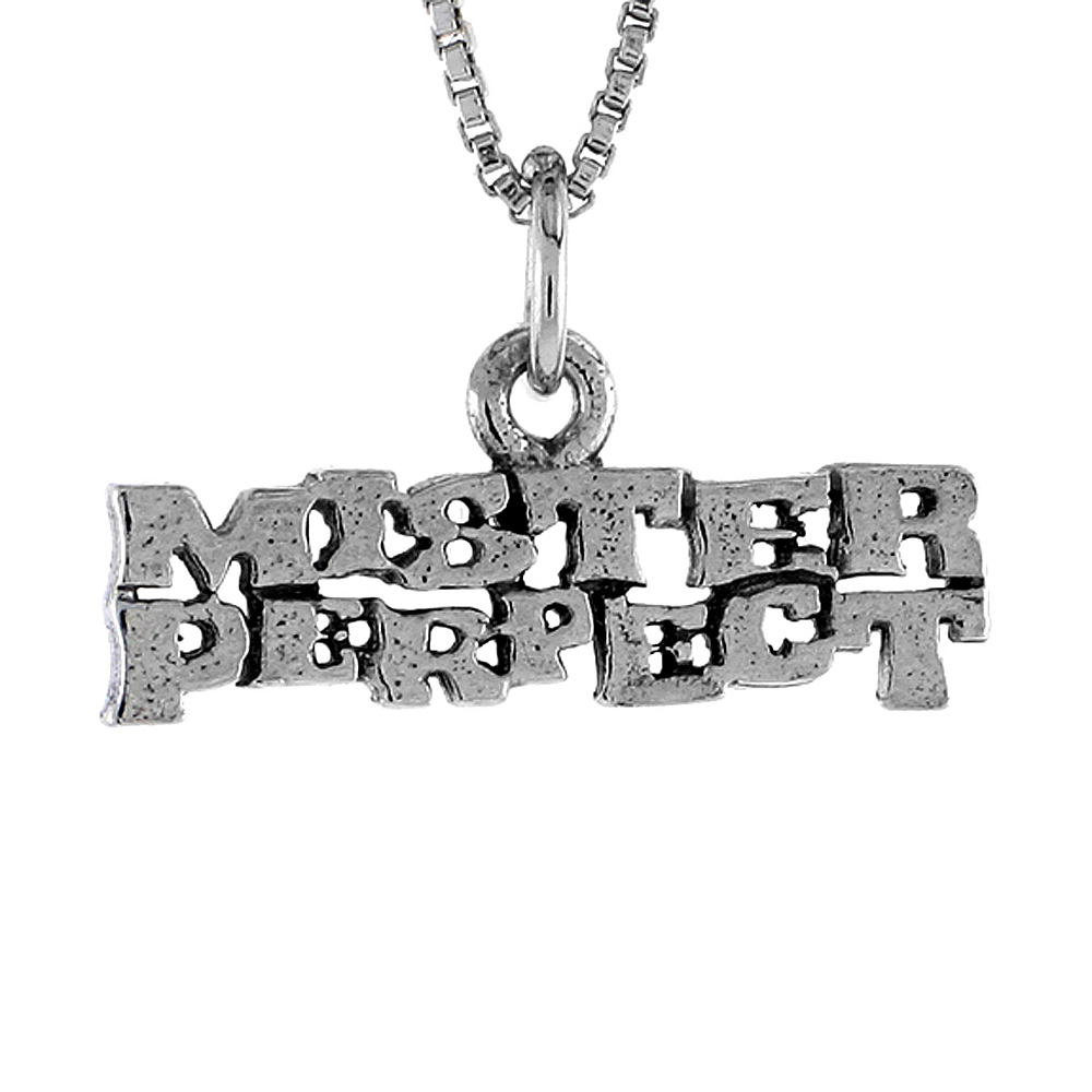 STERLING SILVER MISTER PERFECT WORD NECKLACE ON AN 18 INCH BOX CHAIN