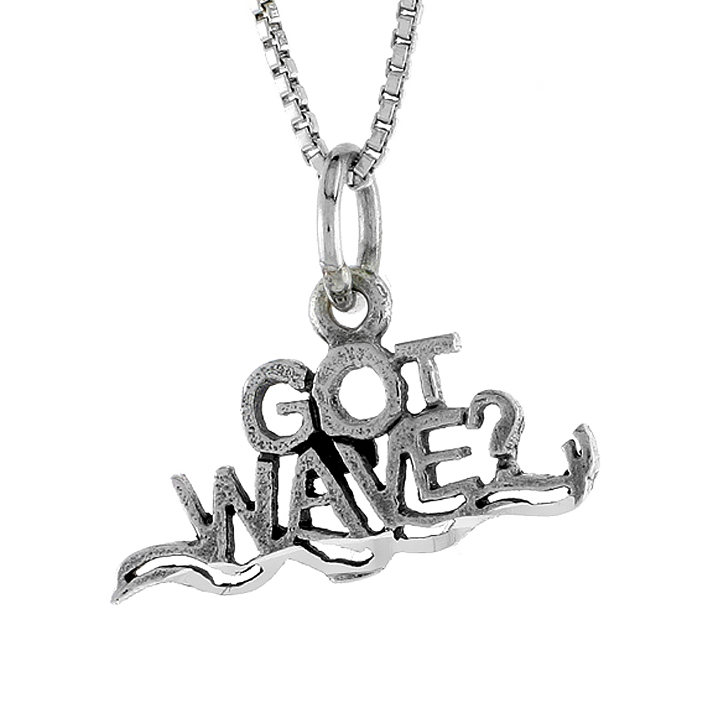 STERLING SILVER GOT WAVE WORD NECKLACE ON AN 18 INCH BOX CHAIN
