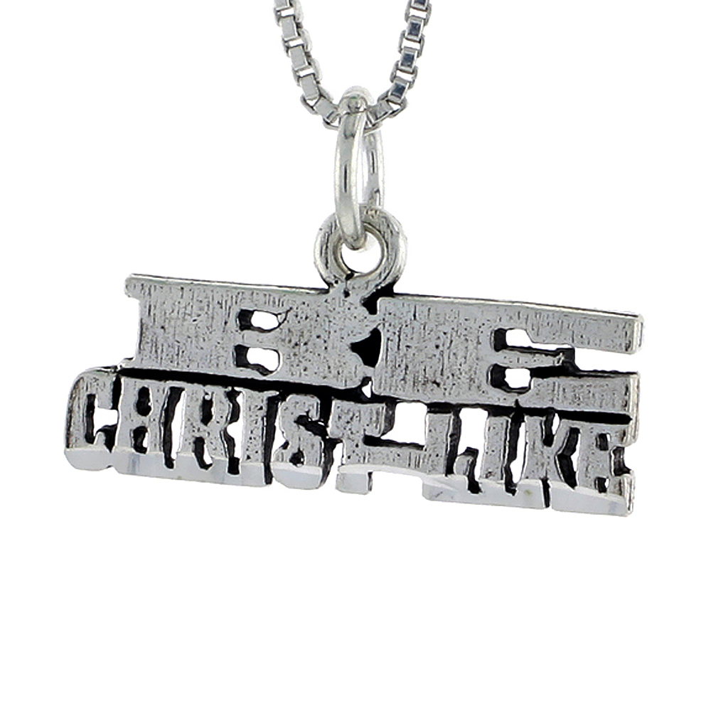 STERLING SILVER BE CHRIST-LIKE WORD NECKLACE ON AN 18 INCH BOX CHAIN