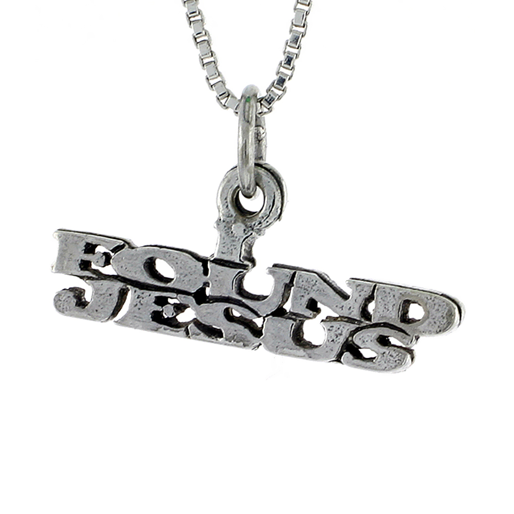 STERLING SILVER I FOUND JESUS WORD NECKLACE ON AN 18 INCH BOX CHAIN