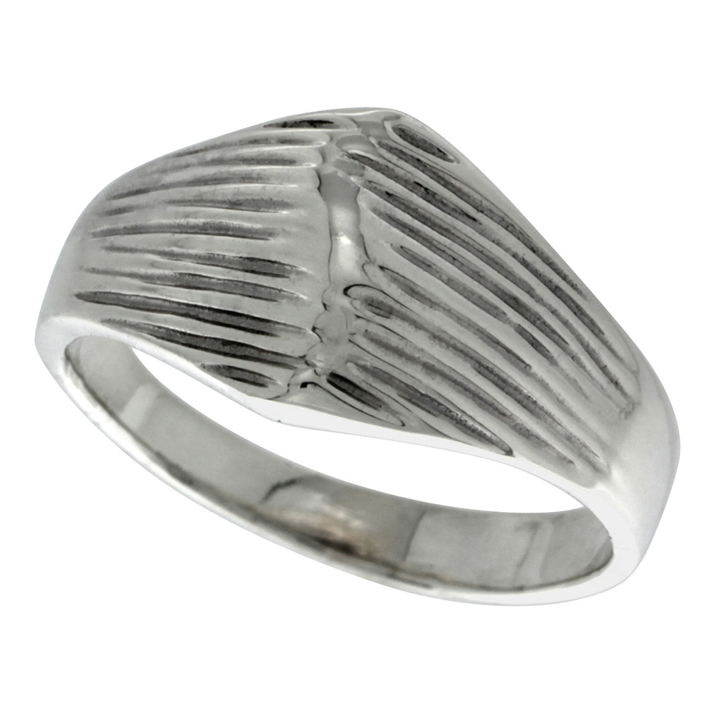 STERLING SILVER DOME RING 1/2 INCH WIDE SIZES 6 - 10