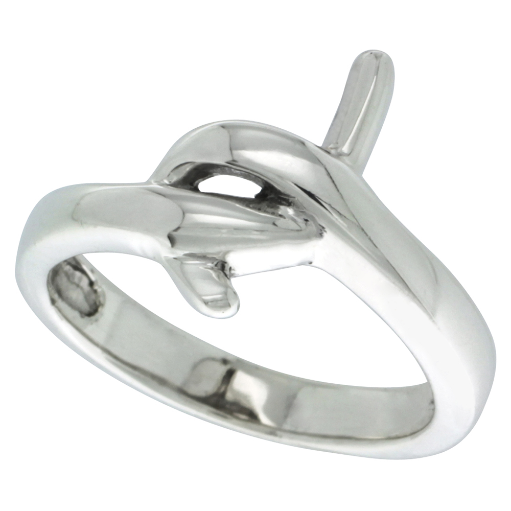 STERLING SILVER KNOT RING 7/16 INCH WIDE SIZES 4 - 14