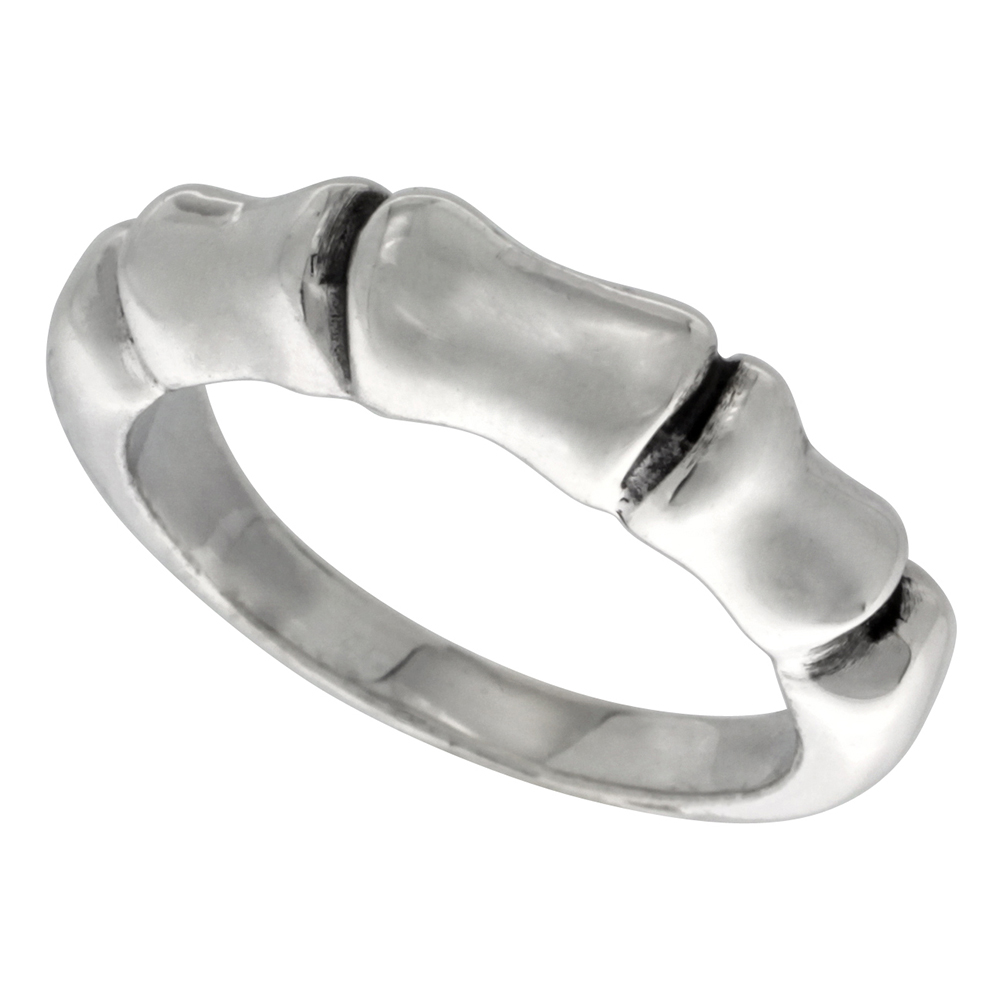 STERLING SILVER BAMBOO RING 3/16 INCH SIZES 6 - 14