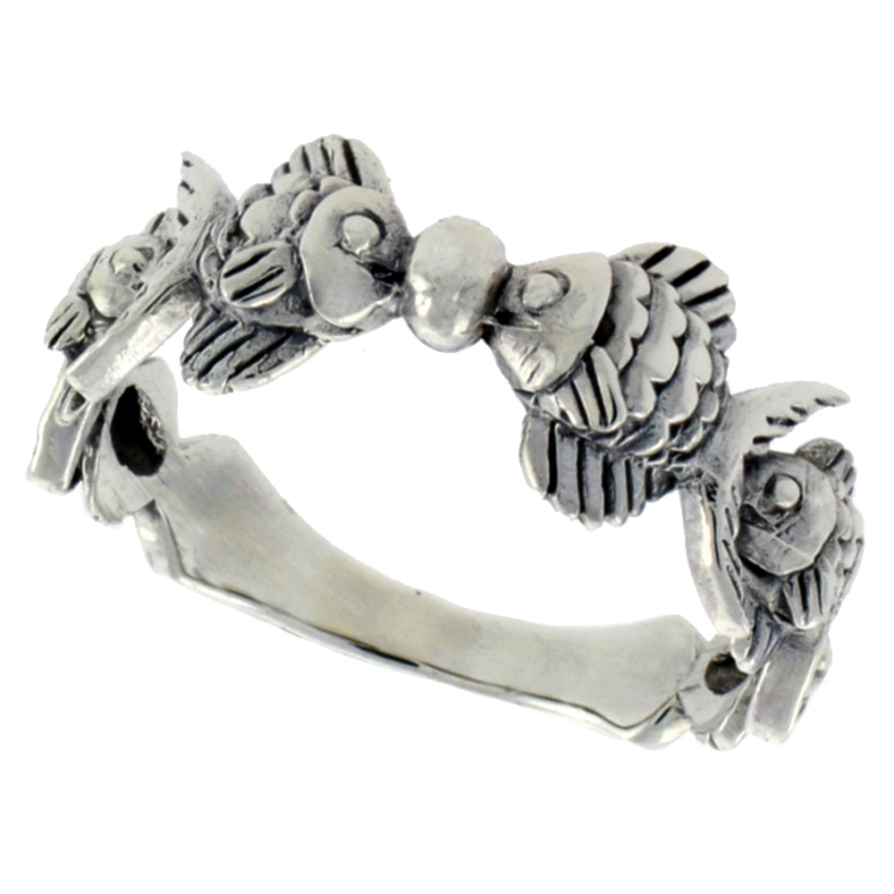 STERLING SILVER VEILTAIL FISH RING FOR WOMEN 1/4 INCH SIZES 6 - 10