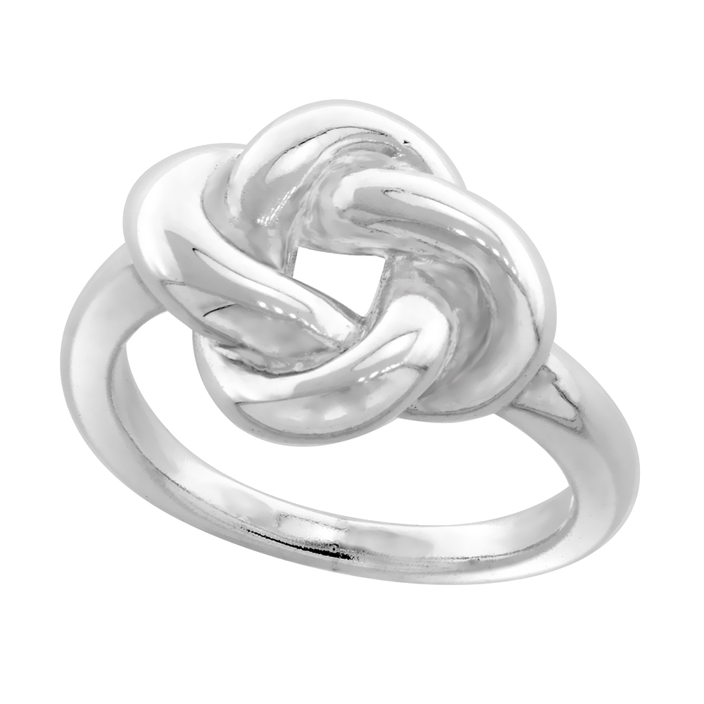 STERLING SILVER CELTIC LOVE KNOT RING FOR WOMEN SOLID HEAVY.5 INCH WIDE SIZES 5 TO 12