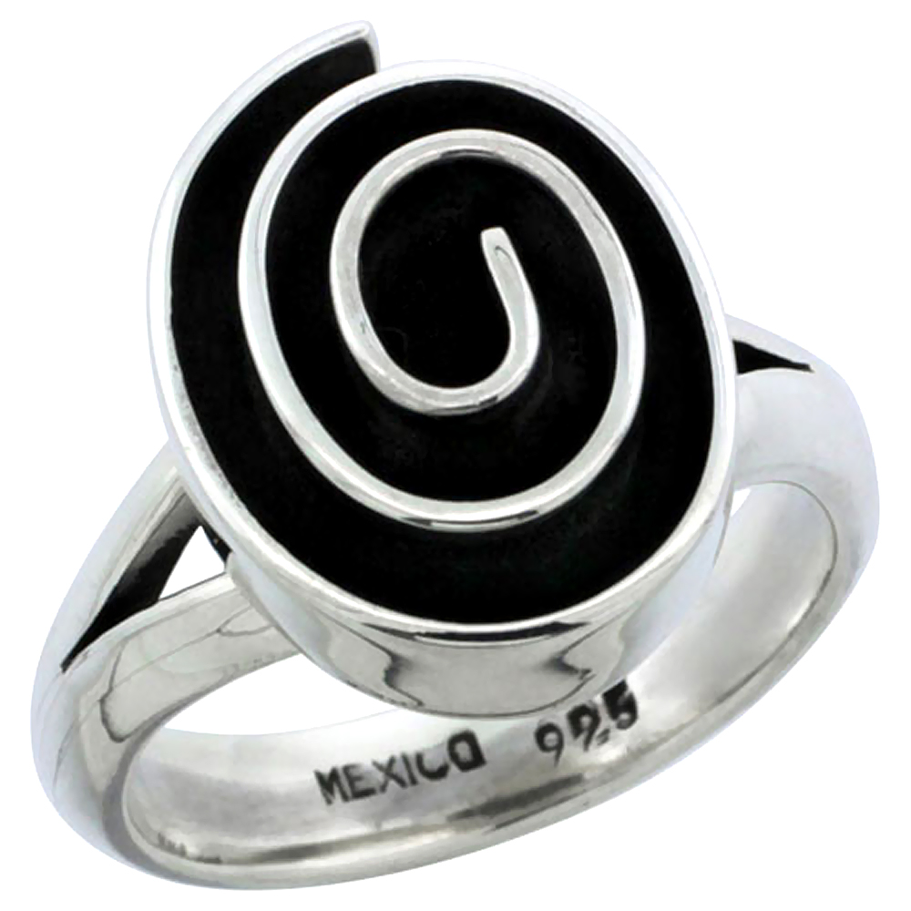 sterling silver Zibu Spirituality Symbol Ring for Women 11/16 inch