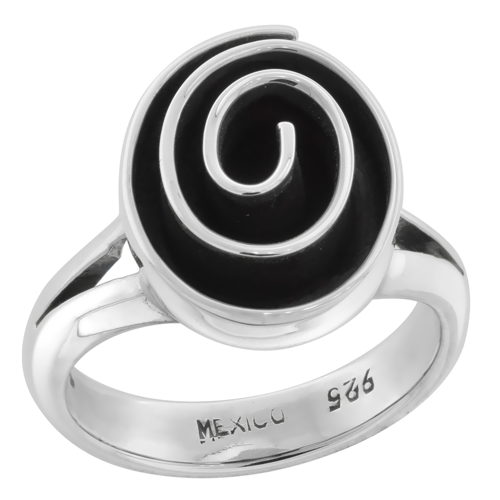 STERLING SILVER CELTIC SPIRAL RING FOR WOMEN HEAVY HANDMADE 11/16 INCH