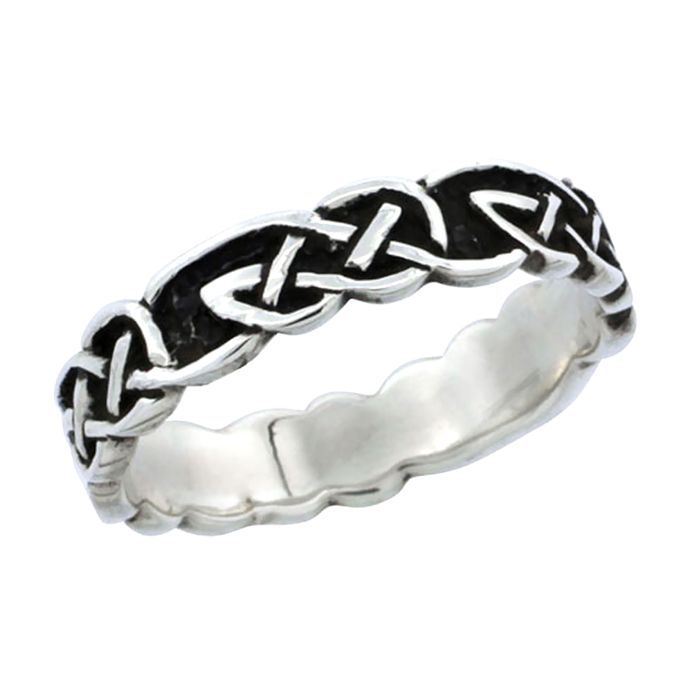 sterling silver Celtic Knot Ring for Women 3/16 inch sizes 5 1/2 - 13