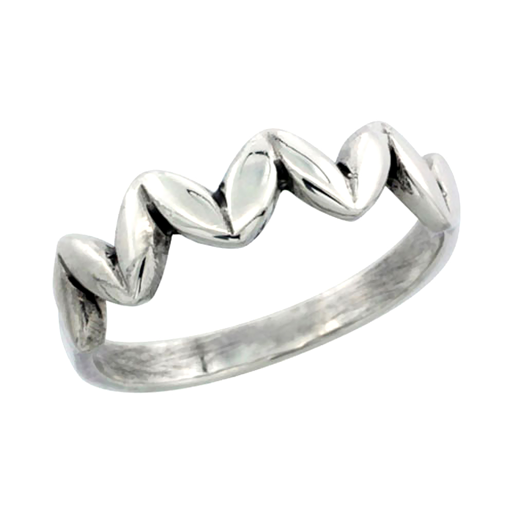 STERLING SILVER THIN WHEAT RING FOR WOMEN 3/16 INCH SIZES 6 - 13