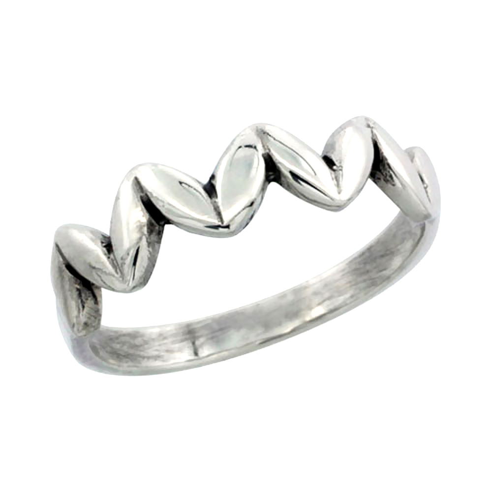 sterling silver Thin wheat Ring for Women 3/16 inch sizes 6 - 13