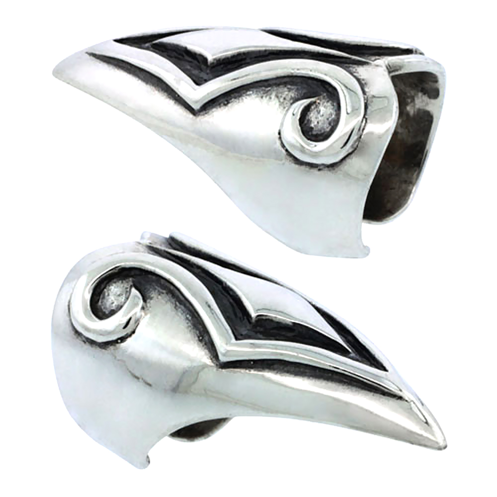 STERLING SILVER FINGERTIP RING FOR WOMEN ARIES DESIGN 1 5/16 INCH (33MM) LONG