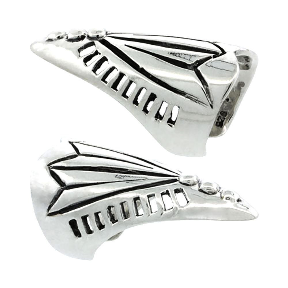 STERLING SILVER FINGERTIP RING FOR WOMEN MOTH DESIGN 1 5/16 INCH (33MM) LONG