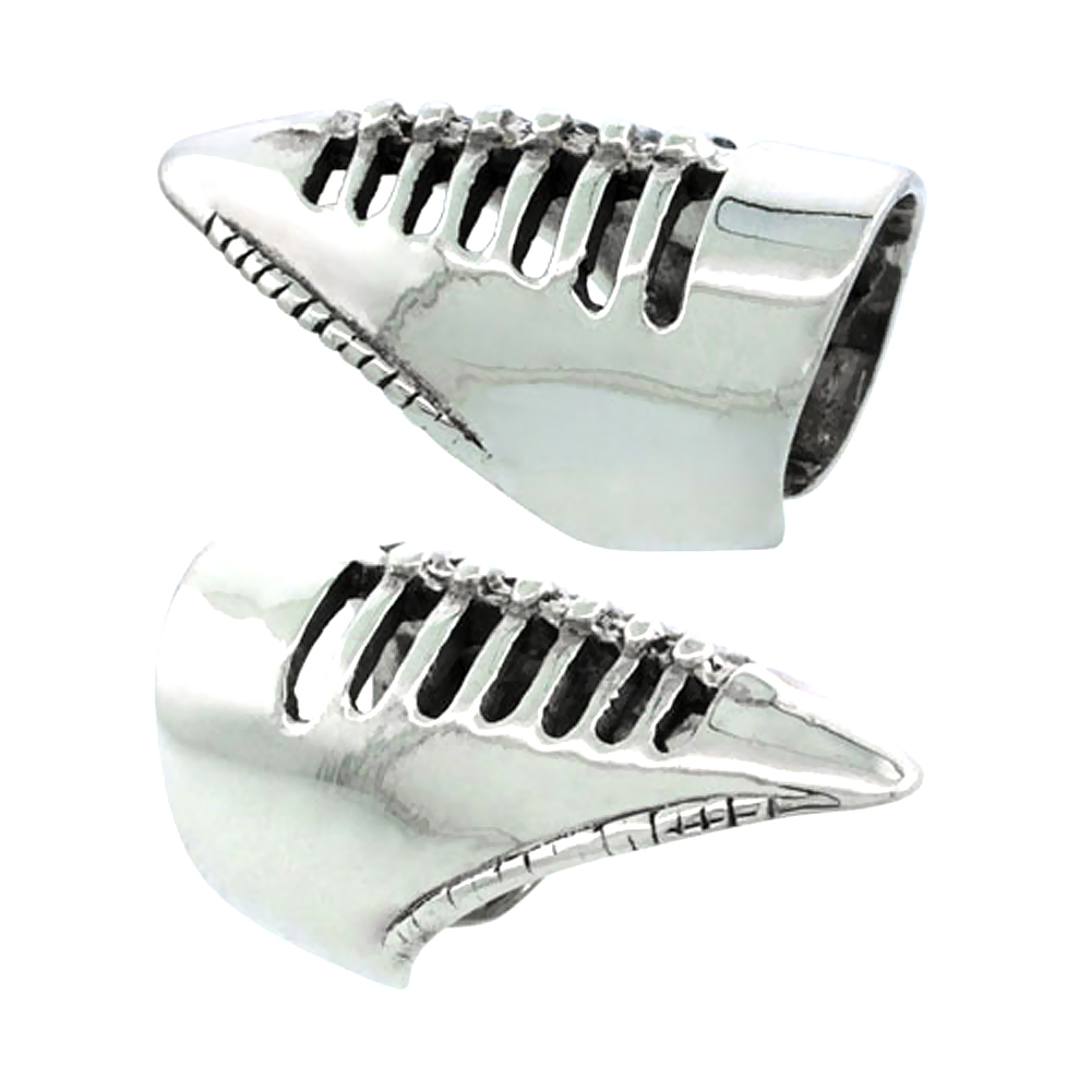 STERLING SILVER FINGERTIP RING FOR WOMEN ARMOR DESIGN 1 1/8 INCH (28MM) LONG