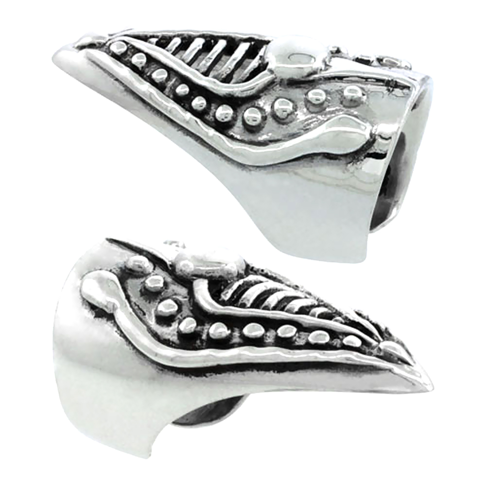 STERLING SILVER FINGERTIP RING FOR WOMEN ANTELOPE DESIGN 1 3/16 INCH (30MM) LONG