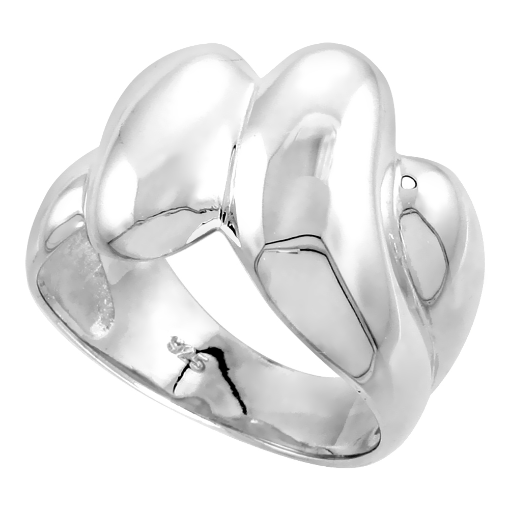 Sterling Silver Domed Ring w/ Large Ridges Flawless finish 5/8 inch wide sizes 6 to 10