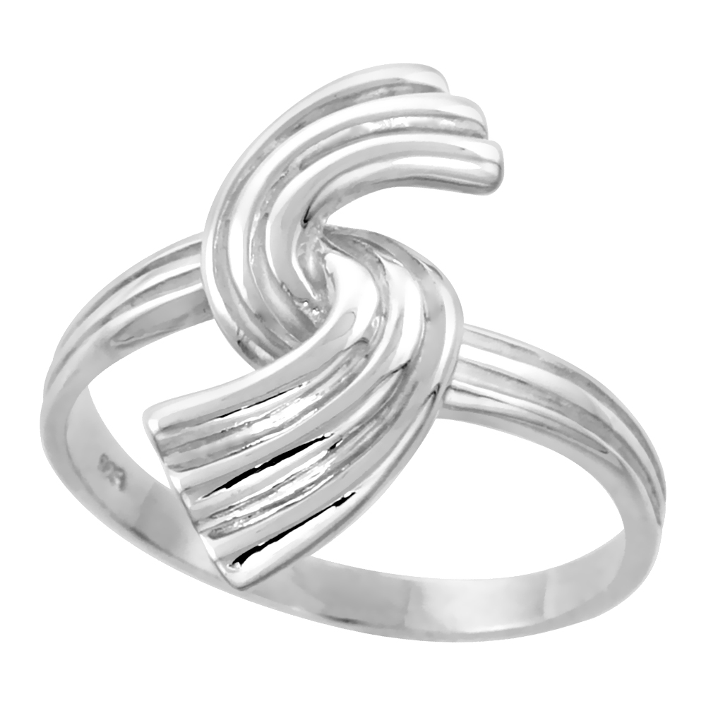 Sterling Silver Freeform Ring for Women Flawless finish 7/8 inch wide sizes 6 to 10