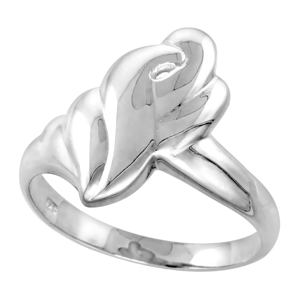 Sterling Silver Freeform Ring for Women Flawless finish 3/4 inch wide sizes 6 to 10