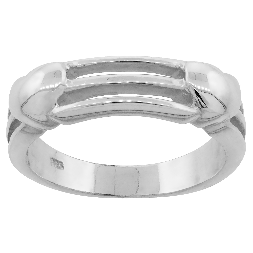 Sterling Silver 2-Heart Ring for Women Flawless finish 1/4 inch wide sizes 6 to 10