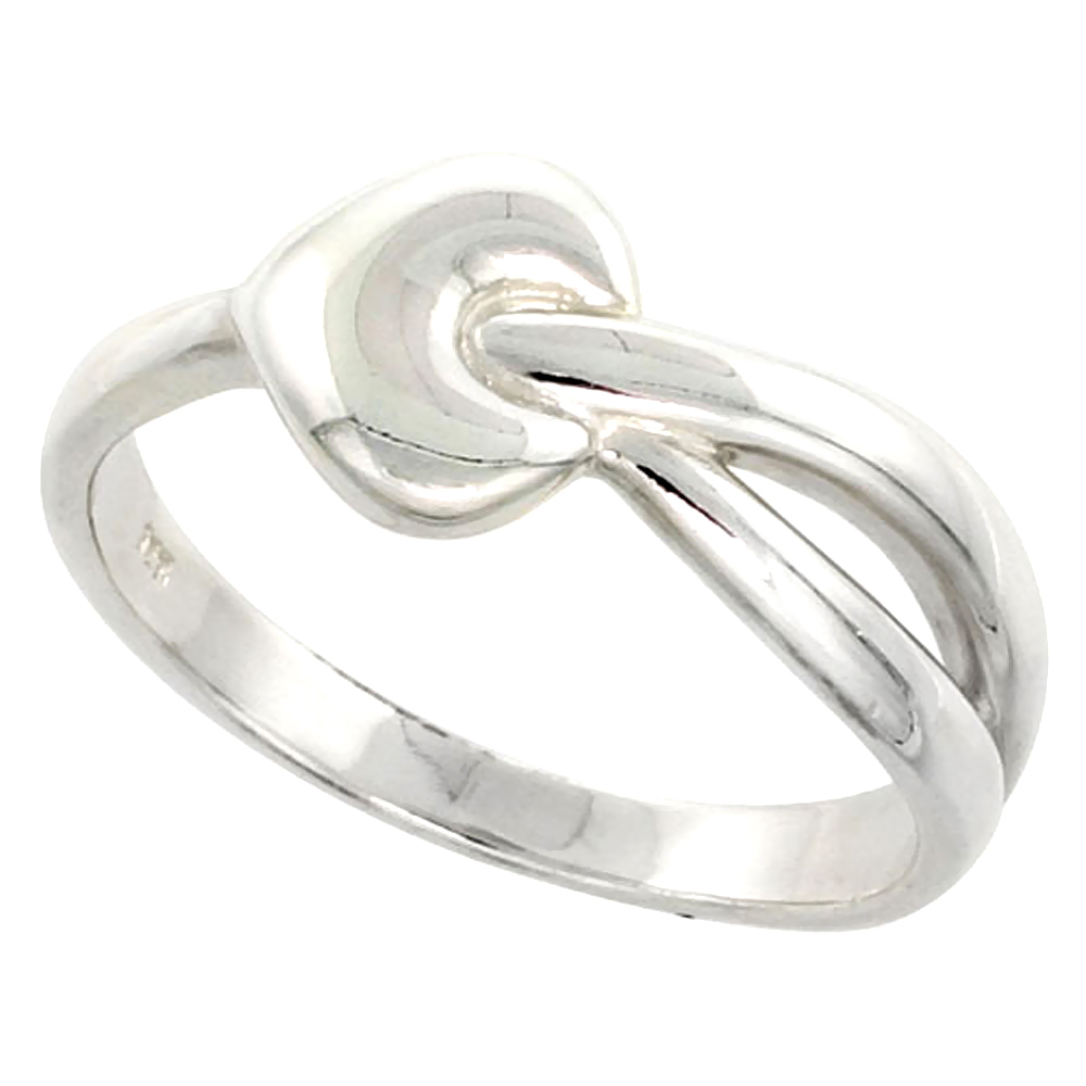 Sterling Silver Heart Ring Flawless finish 3/8 inch wide, sizes 6 to 10