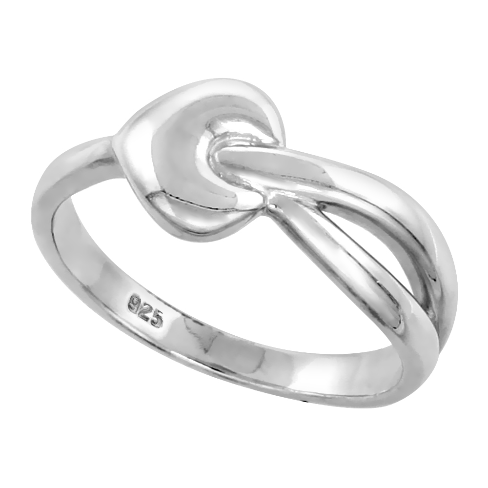 Sterling Silver Heart Ring for Women Flawless finish 3/8 inch wide sizes 6 to 10