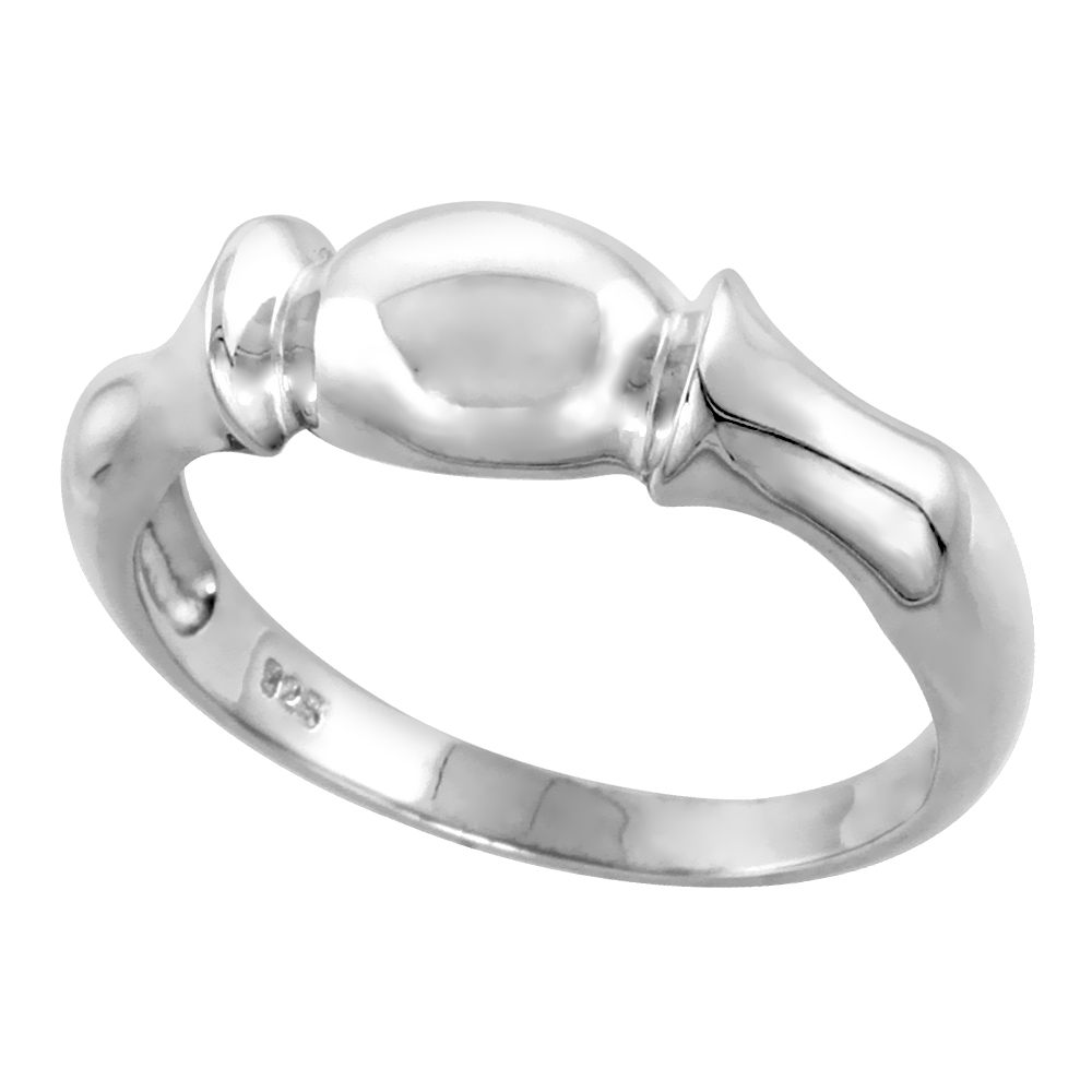 Sterling Silver Freeform Ring for Women Flawless finish 5/16 inch wide sizes 6 to 10