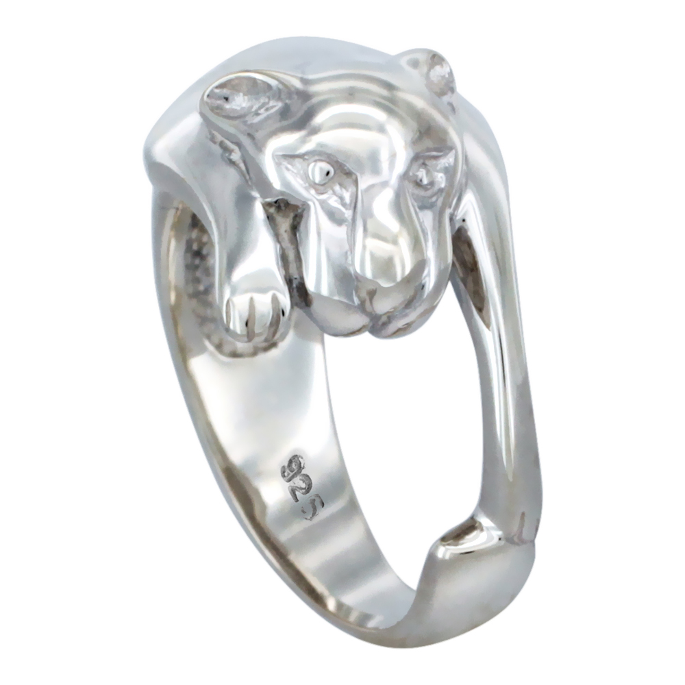 Sterling Silver Panther Ring for Women Flawless Polished Finish 3/8 inch wide sizes 6 to 10