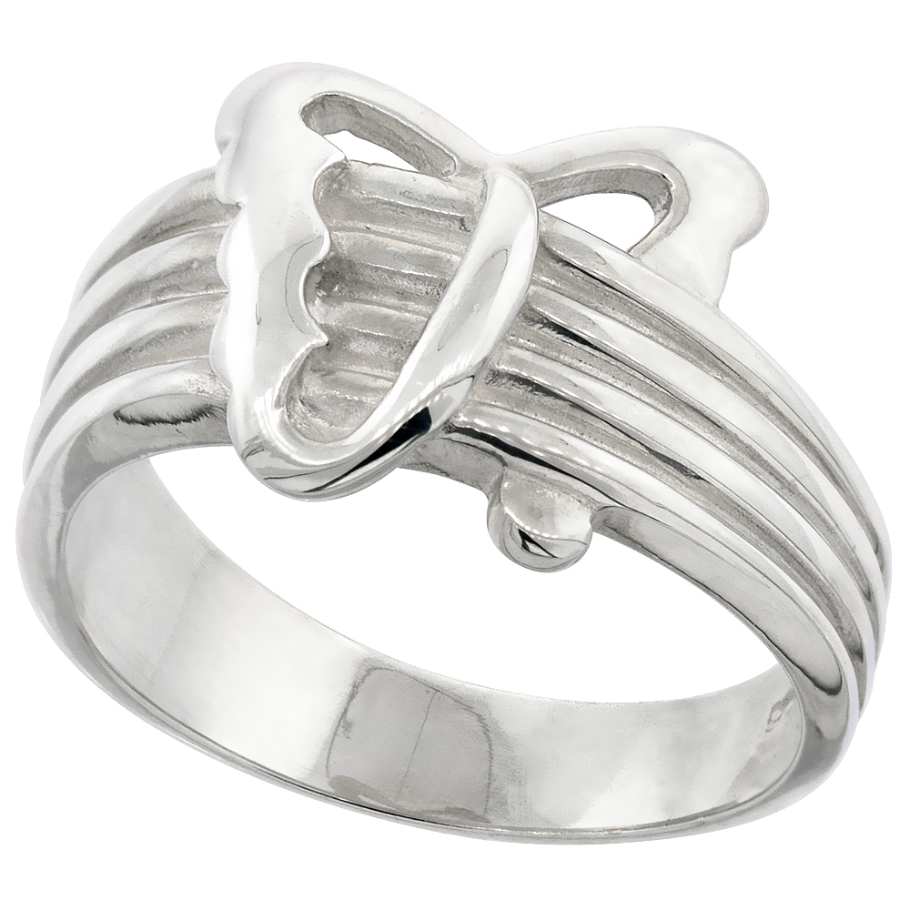 Sterling Silver Abstract Butterfly Ring Flawless finish 1/2 inch wide, sizes 6 to 10
