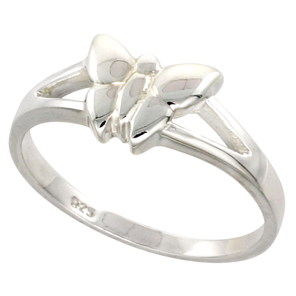 Sterling Silver Dainty Butterfly Ring Flawless finish 5/16 inch wide, sizes 6 to 10