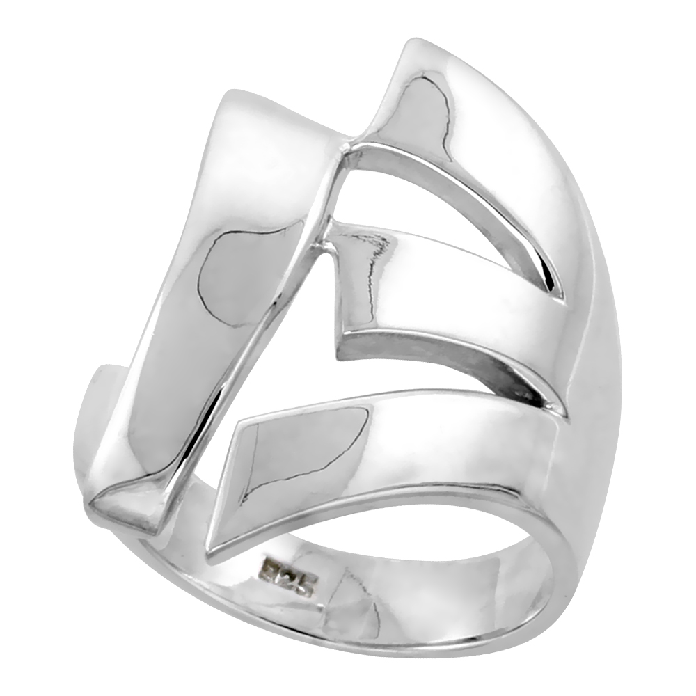 Sterling Silver Fork Ring for Women Flawless finish 1 inch wide sizes 6 to 10