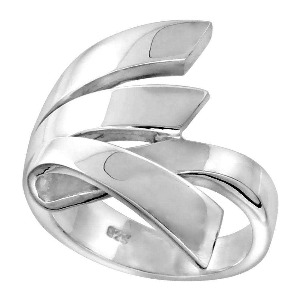 Sterling Silver Fork Ring for Women Flawless finish 3/4 inch wide sizes 6 to 10