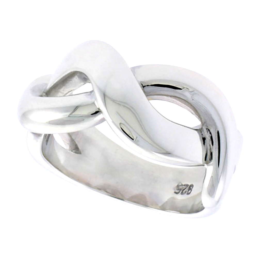 Sterling Silver Infinity Ring Flawless finish 3/8 inch wide