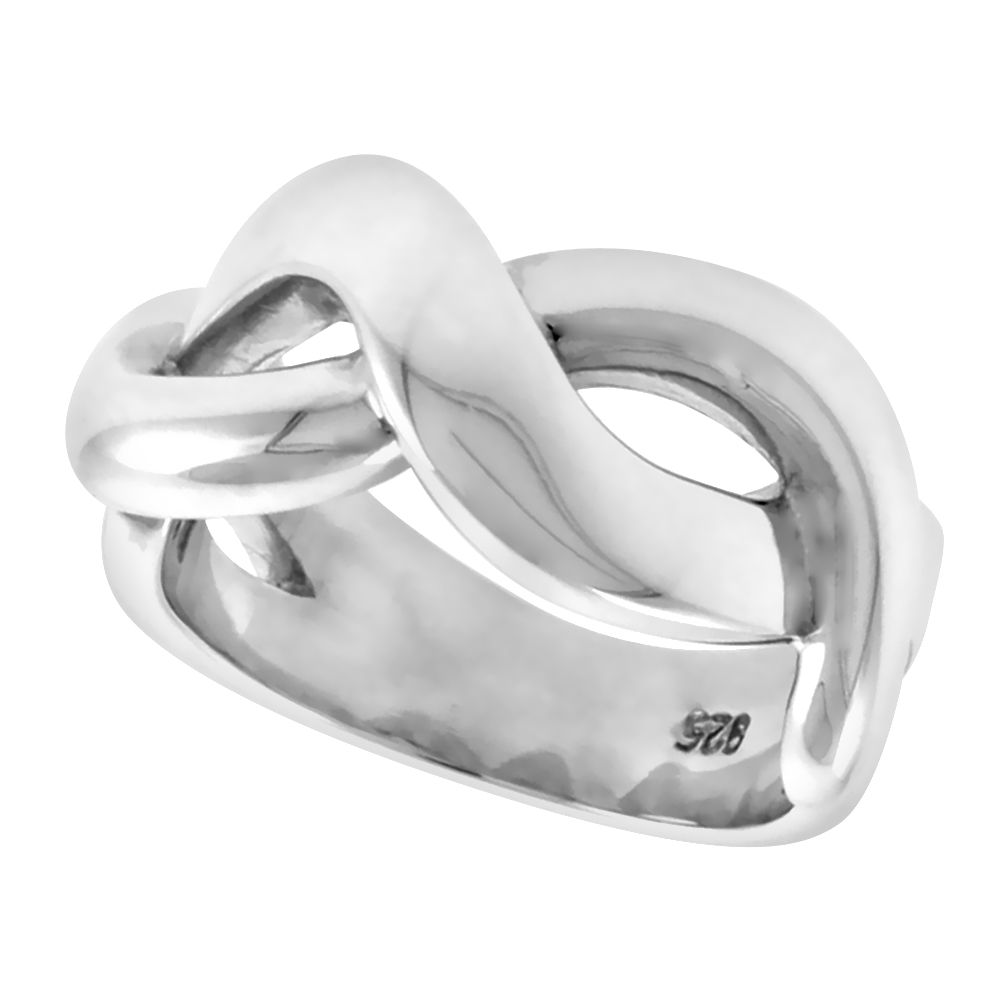 Sterling Silver Infinity Ring for Women Flawless finish 3/8 inch wide